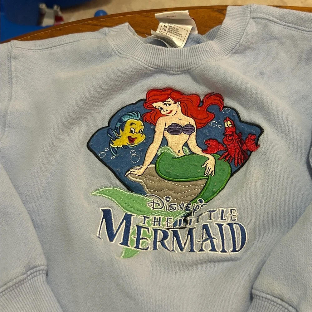 Girls Little Mermaid Blue Sweatshirt - Picture 2 of 5